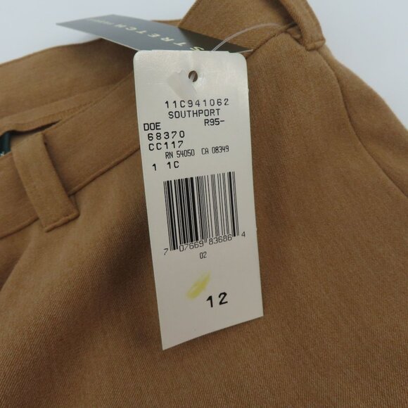 Lauren Ralph Lauren LRL Women 12 Tan Brown Stirrup Pants Leather Patches NEW Y2K - Picture 10 of 12